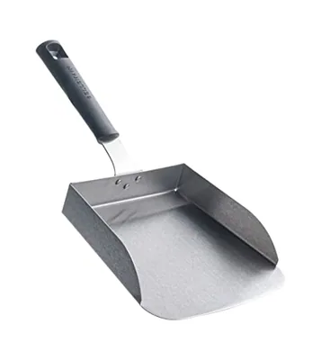 Smash Burger Spatula for Griddle - Stainless Steel Scraper Tool, Black