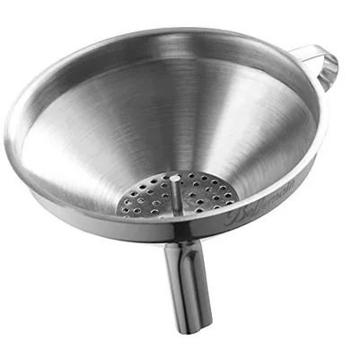 Stainless Steel Funnel for Kitchen, 5 Inch with Strainer