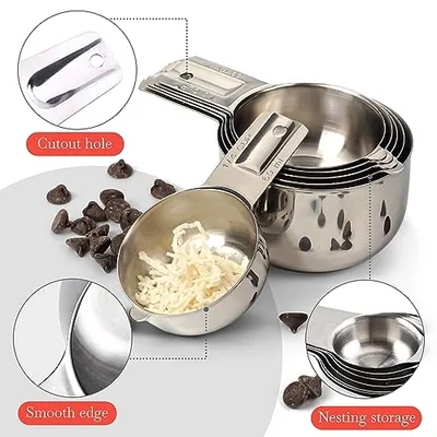 Stainless Steel Measuring Cups Set of 6, Nesting Design (BM-XFKYY)