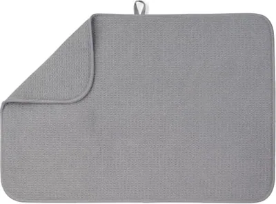 Dish Drying Mat, 17 × 24 in, Gray