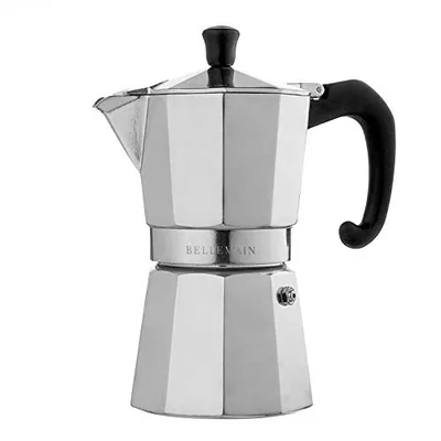 Stovetop Espresso Maker, 6-Cup Moka Pot, Silver