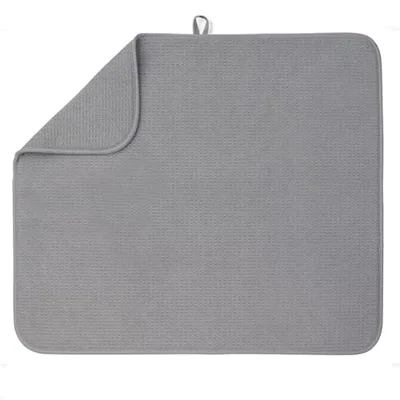Dish Drying Mat, 16 × 18 in, Gray