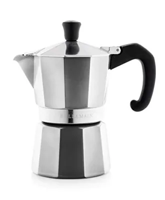 Stovetop Espresso Maker, 3-Cup Moka Pot, Silver
