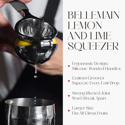 Metal Lemon Squeezer, Stainless Steel Citrus Juicer, Black